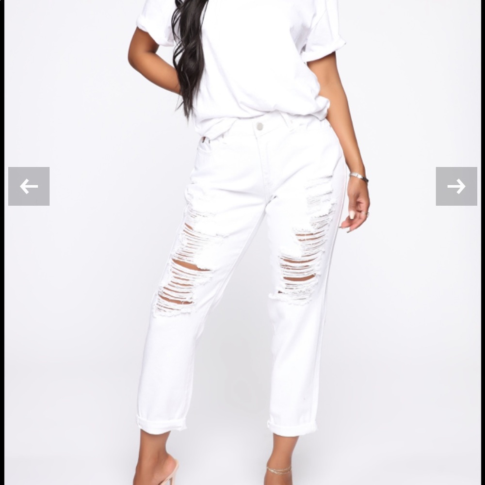 Boyfriend white jean